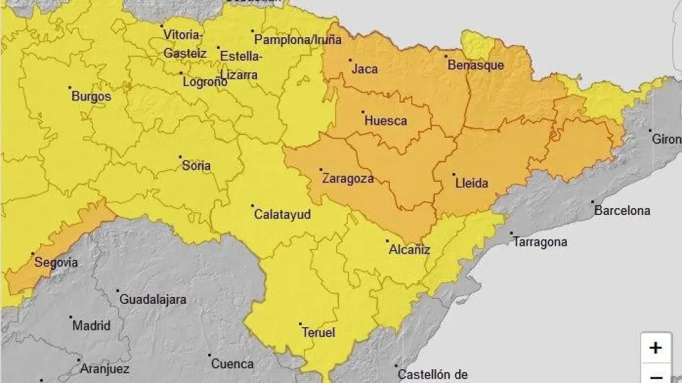 Aviso naranja por lluvias y tormentas en la provincia de Huesca