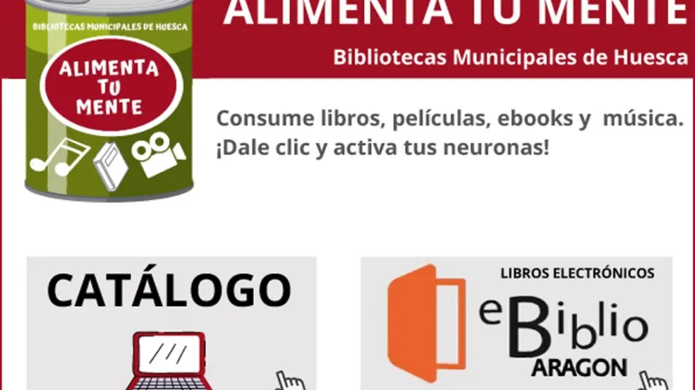 'Alimenta tu mente' es la nueva campaña de las bibliotecas de Huesca