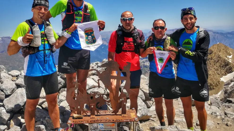 Los cinco deportistas del Reto solidario de Barbastro a Monte Perdido concluyen el recorrido