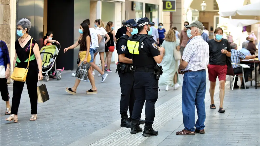 Al menos140 denuncias en Huesca el fin de semana por no llevar mascarilla