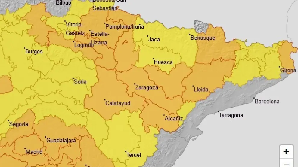 Se amplía la alerta naranja por altas temperaturas al sur de Huesca