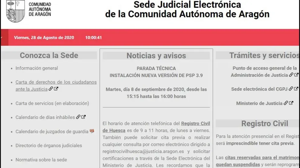 Sobresaliente para la Sede Judicial Electrónica de la Comunidad aragonesa