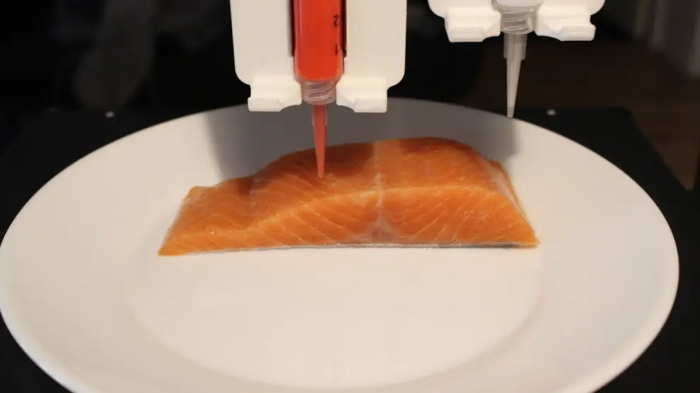 Una empresa imprime un "salmón vegano"