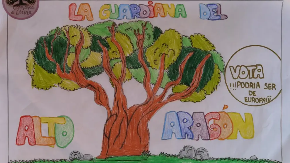 Más de 20.000 niños de toda la provincia apoyan a la Carrasca de Lecina como Árbol Europeo del Año 2021