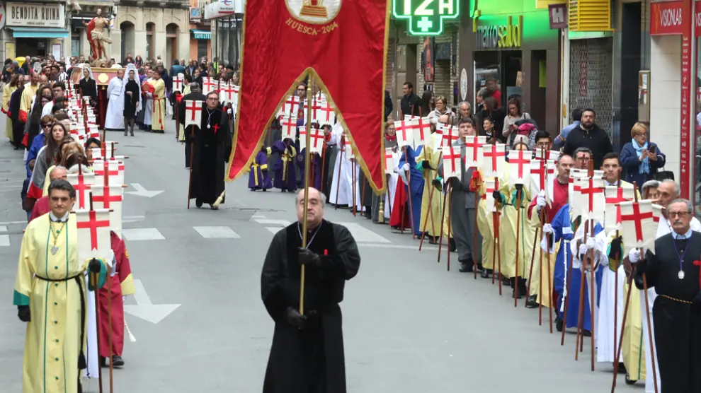 Procesión de Semana Santa en Huesca en 2019.