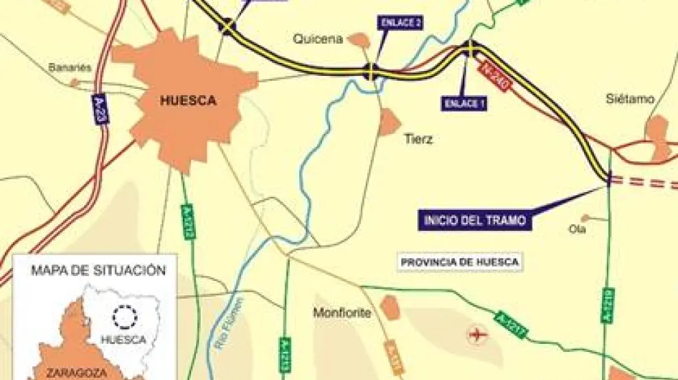 Se trata de un tramo de 12,8 km que completará la A-22 entre Lleida y Huesca.