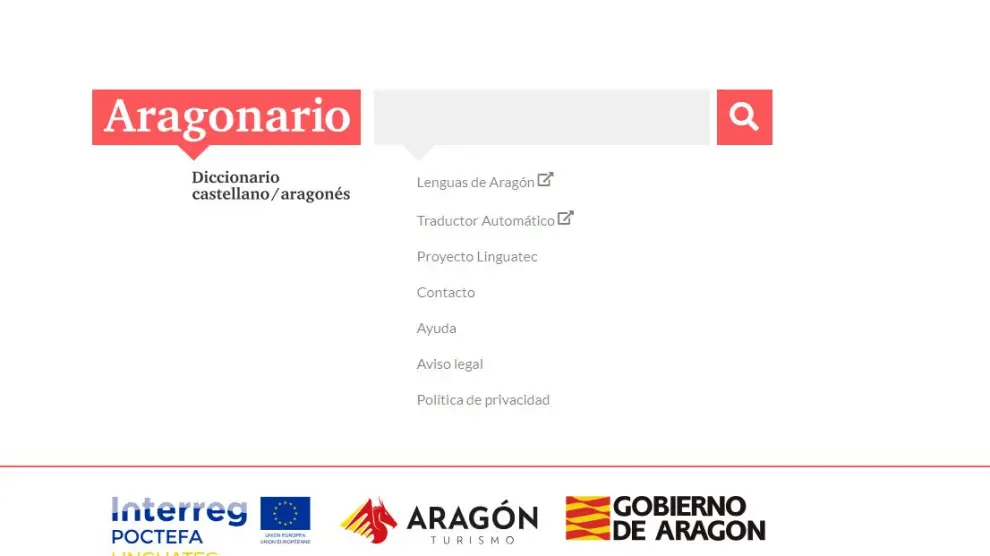 Una imagen del diccionario online de aragonés.