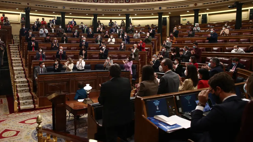 Congreso de los Diputados antes de iniciar la sesión ayer.