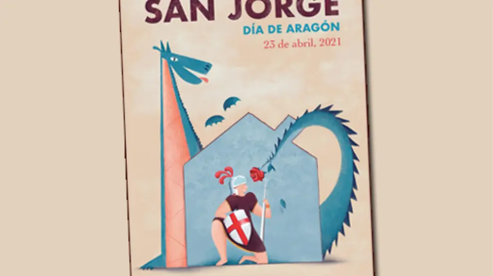 Cartel ganador “Este año, San Jorge lucha desde casa”.