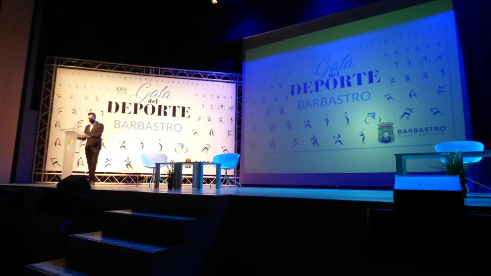 Gran Gala del Deporte en Barbastro. Premiados, presentadores y autoridades