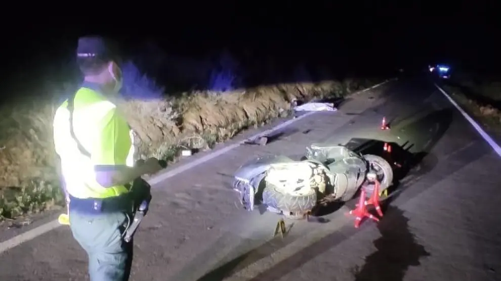 Imagen del accidente que ha tenido lugar la noche de este miércoles en Monzón