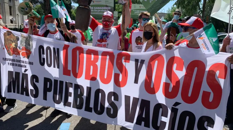 Participantes en la manifestación en Madrid este miércoles.