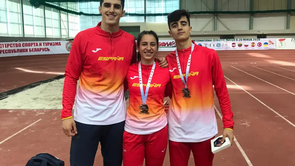 Mario Revenga, Laura Pintiel y Pol Oriach, el "tridente" de Hinaco en el Europeo Sub-20.