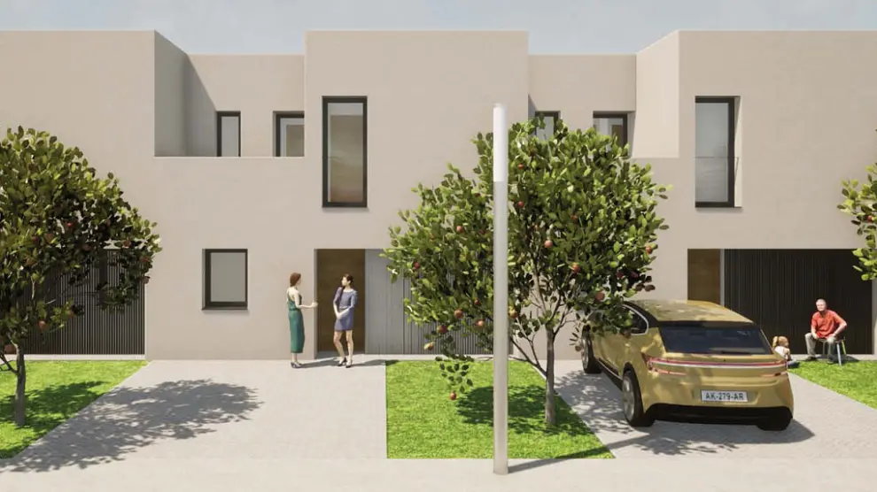 Proyecto de las viviendas adosadas que se planean construir en Albalate de Cinca