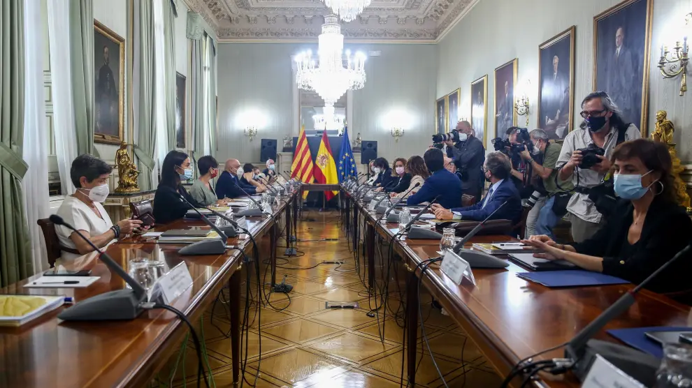 Reunión mantenida este lunes entre la comisión Estado-Generalitat de Cataluña.