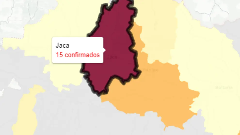 Jaca es la zona sanitaria de la comunidad con más casos confirmados