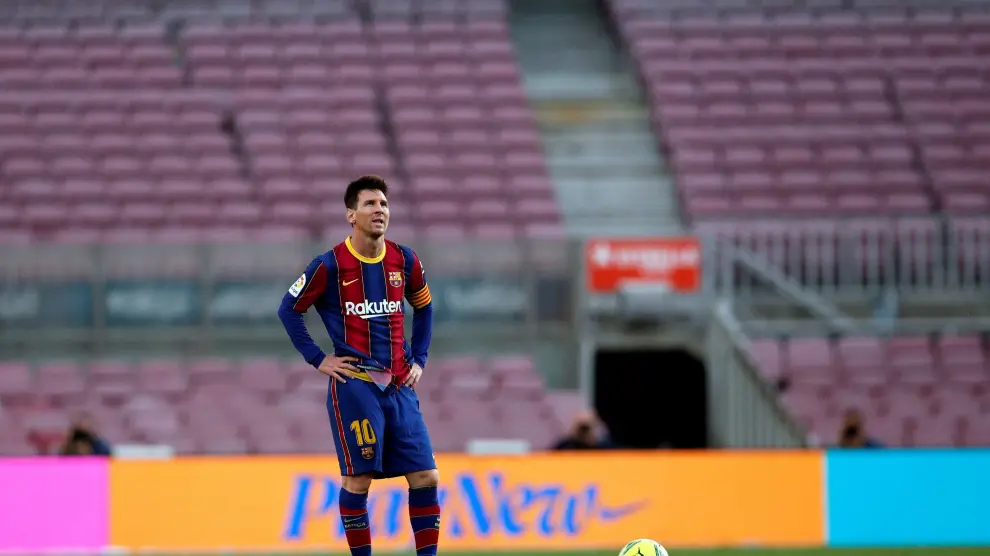 Messi, en el penúltimo partido de la pasada liga, contra el Celta.