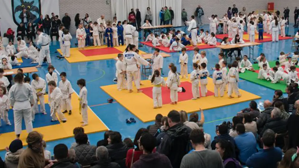 Imagen de una demostración de este deporte con el Club Judo Huesca.