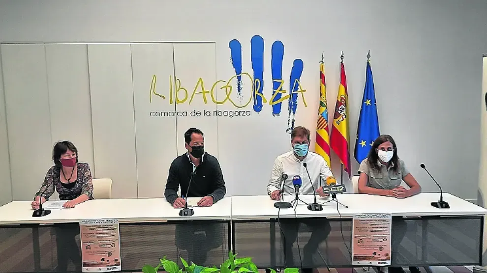 Marcel Iglesias, Isaac Sanromá, Helena Parga y Mireia Cabrero presentan el programa de actividades de Graus.