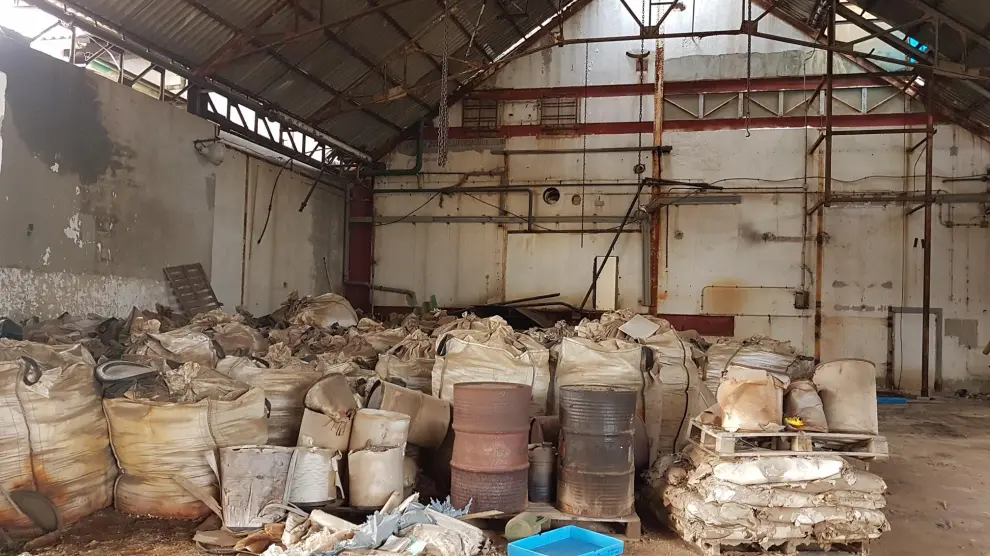 Residuos que se encapsularon para ser destruidos en la planta de Inquinosa en 2017.