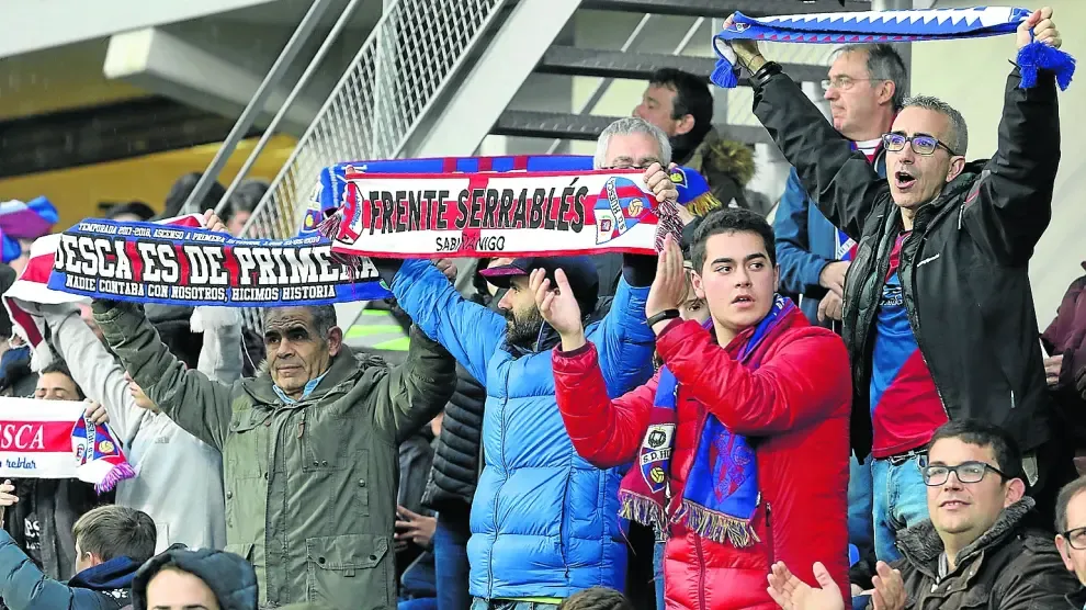 La aficion y la “marea de bufandas” serán protagonistas en el apoyo al Huesca ante el Ibiza.
