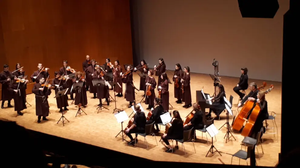 La Orquesta de Cámara de Huesca en un concierto en el Palacio de Congresos.