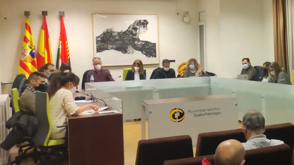 Pleno municipal de Sabiñánigo celebrado el miércoles.