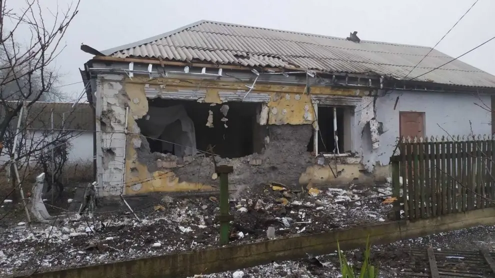 Una casa destruida en Mariúpol tras los bombardeos rusos.