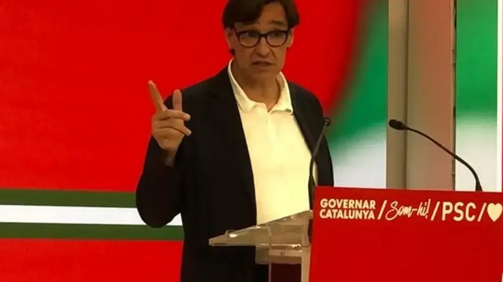 El primer secretario del PSC, Salvador Illa, en un acto electoral de su partido en Andalucía, este miércoles.