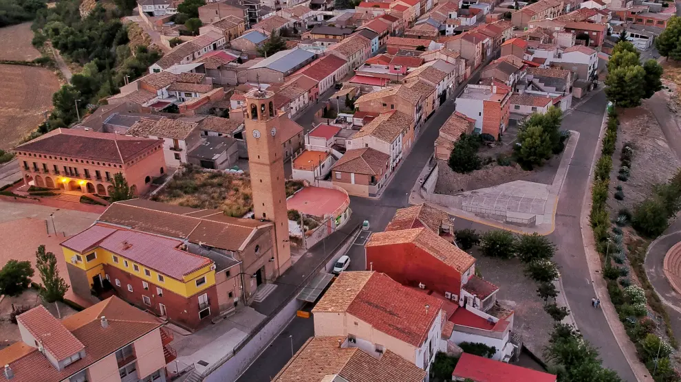 Vista del casco urbano de Gurrea de Gállego.