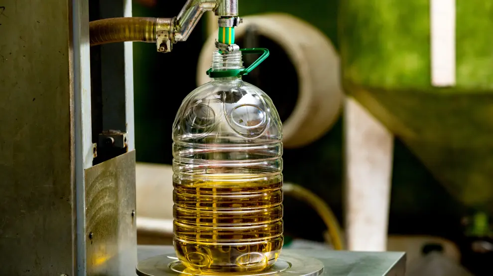 Proceso de extracción de aceite desde la almazara de la propia cooperativa.