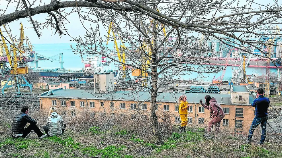 Imagen de archivo del puerto de Odesa en Ucrania.