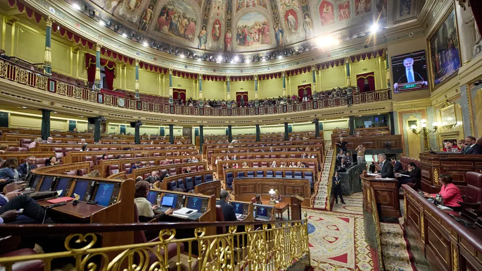 Vista general del Congreso de los Diputados durante la sesión de este jueves.
