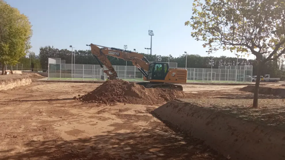 Imagen de archivo de las obras de las nuevas pistas de pádel de la Ciudad Deportiva