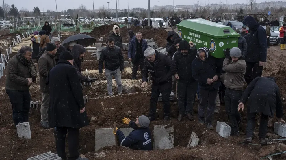 Funeral por las víctimas en Diyarbakir, Turquía.