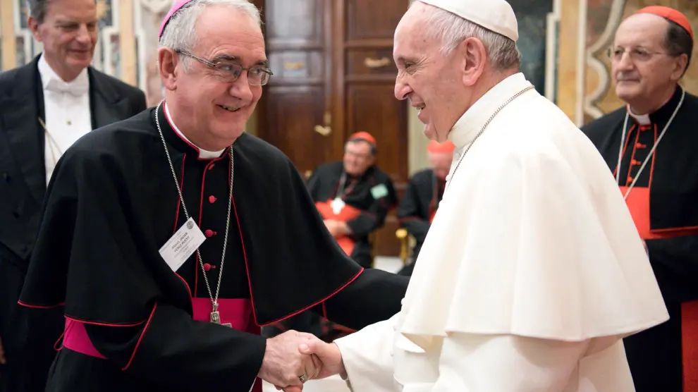 Ángel Pérez con el Papa Francisco