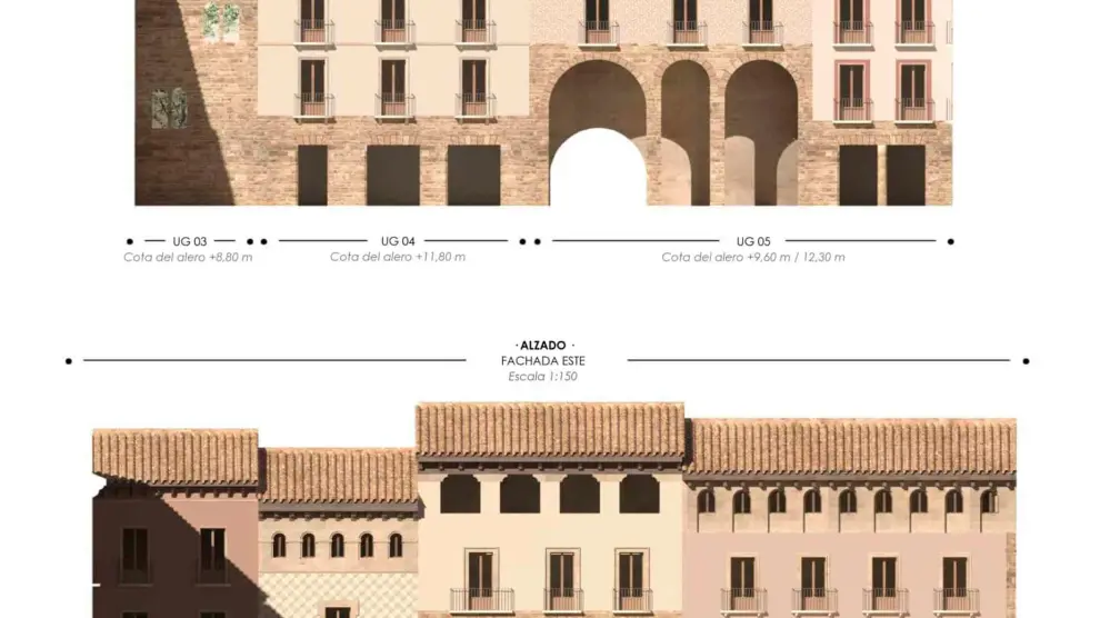 Estado que presentarán las fachadas, según el proyecto arquitectónico.