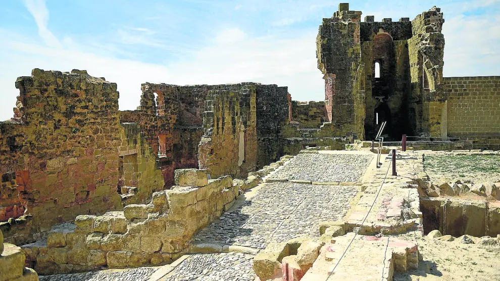 Interior del Castillo de Montearagón, ubicación donde se han realizado las últimas obras de restauración y consolidación.