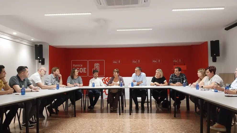 Ejecutiva Provincial del PSOE del Alto Aragón, celebrada este martes.