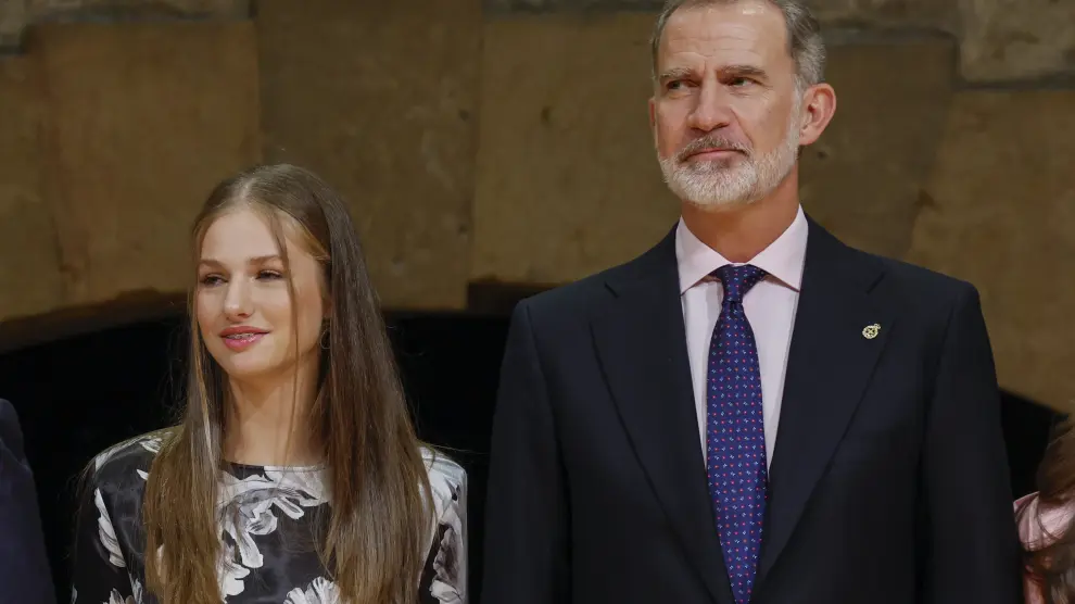 Felipe VI y Leonor durante el Concierto de los Premios Princesa de Asturias de 2023.