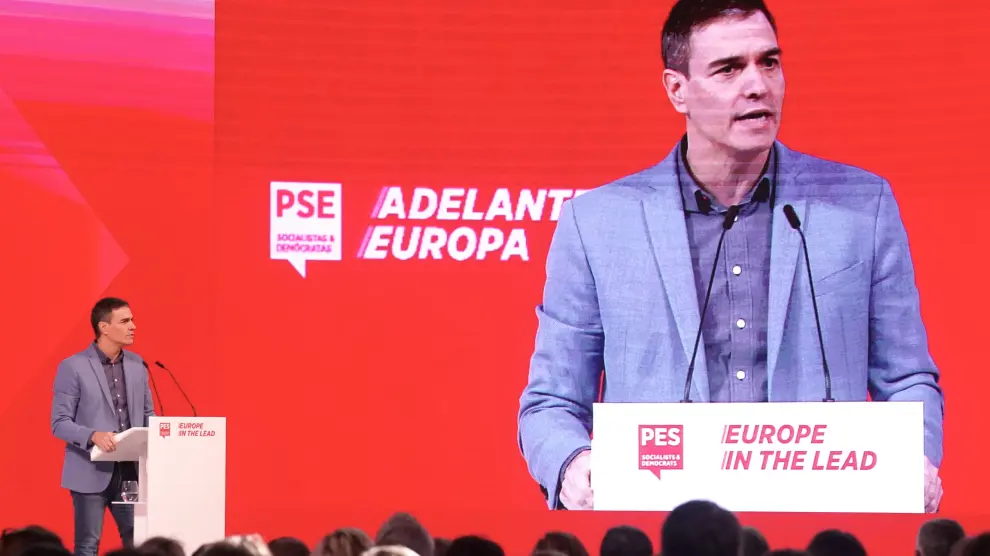 Pedro Sánchez, en el reciente congreso de los socialistas europeos.