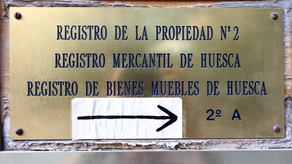 Imagen de archivo del Registro Mercantil ubicado en la capital de la provincia oscense.
