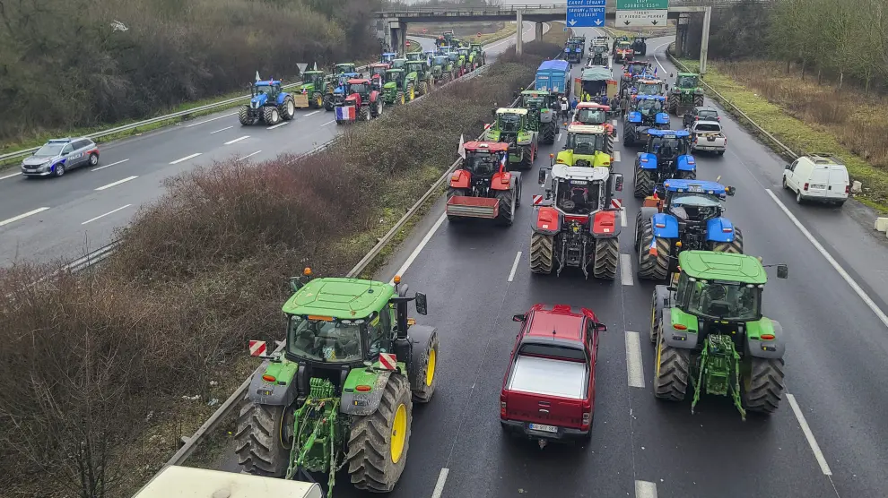 Protesta de los agricultores franceses.