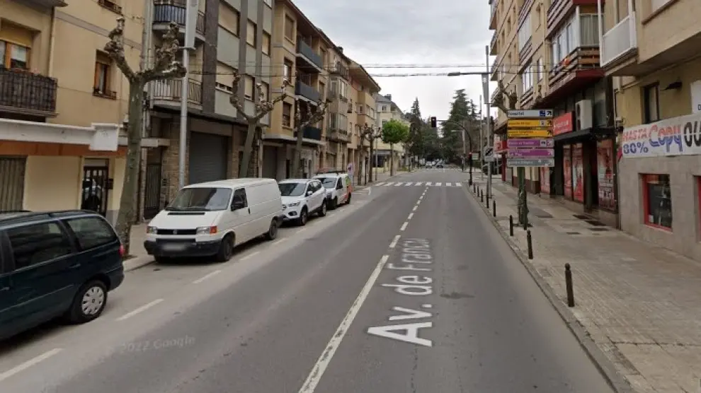 Captura de pantalla de Google Maps de Avenida de Francia, en Jaca