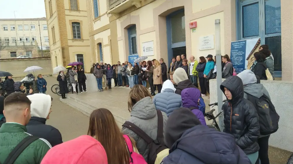 Lectura del manifiesto del Campus de Huesca por el 8M.