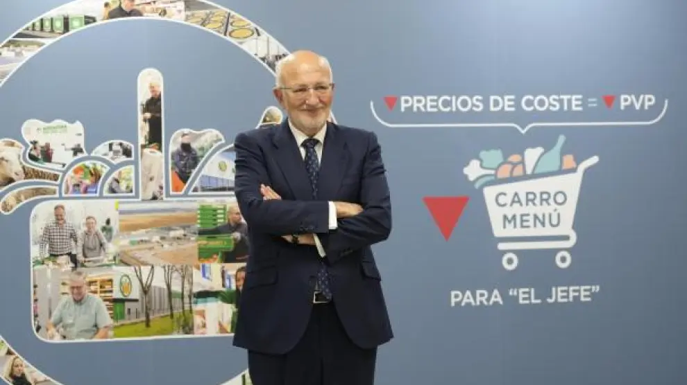 Juan Roig en la presentación de los resultados de Mercadona durante 2023.