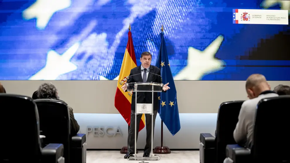 El ministro de Agricultura, Pesca y Alimentación, Luis Planas, durante una rueda de prensa para informar sobre la aplicación en España de las medidas acordadas en el último Consejo de Ministros de Agricultura de la Unión Europea (UE),