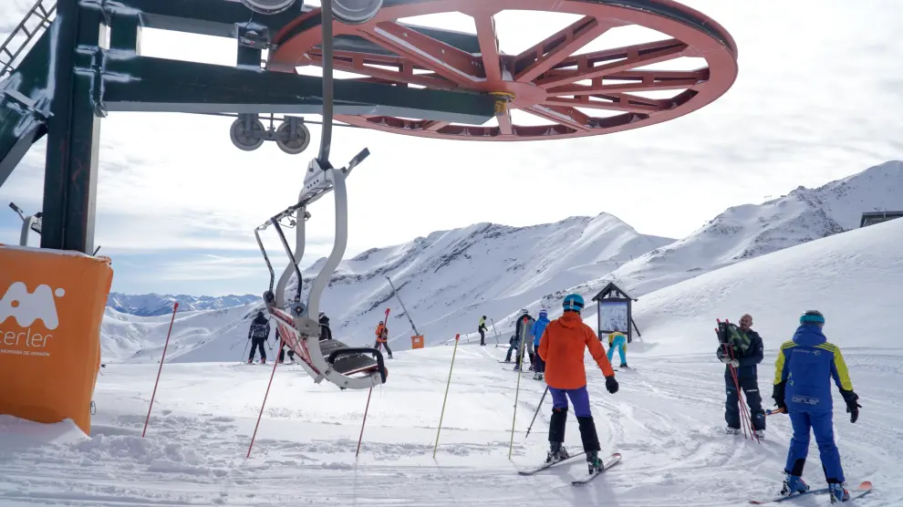 Esquidores en Cerler esta semana, la última de la temporada invernal.