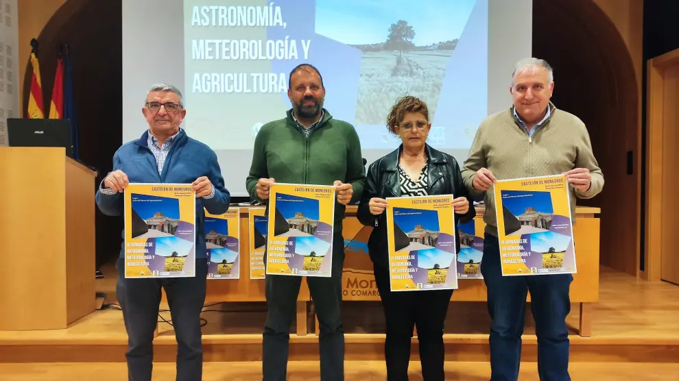 Presentación de las VI Jornadas de Astronomía, Meteorología y Agricultura en Castejón de Monegros, este martes.