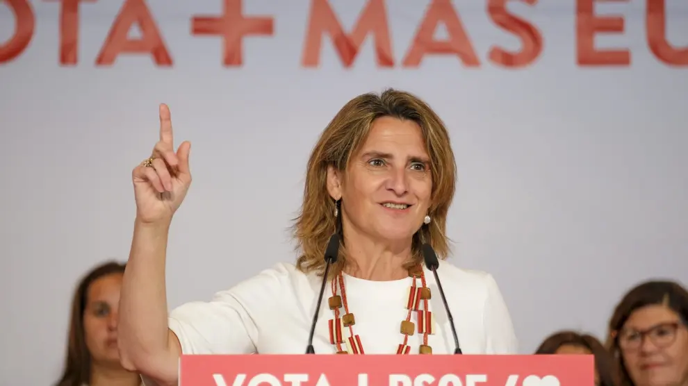Teresa Ribera, en el mitin en Las Palmas de Gran Canaria. ESPAÑA ELECCIONES EUROPEAS
